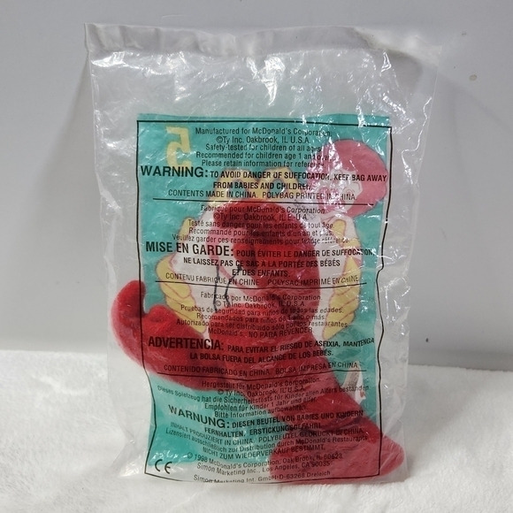Teenie Beanie Babies Retired 1998 Red Pincher Lobster #5 Ty Inc Happy Meal - Picture 6 of 8
